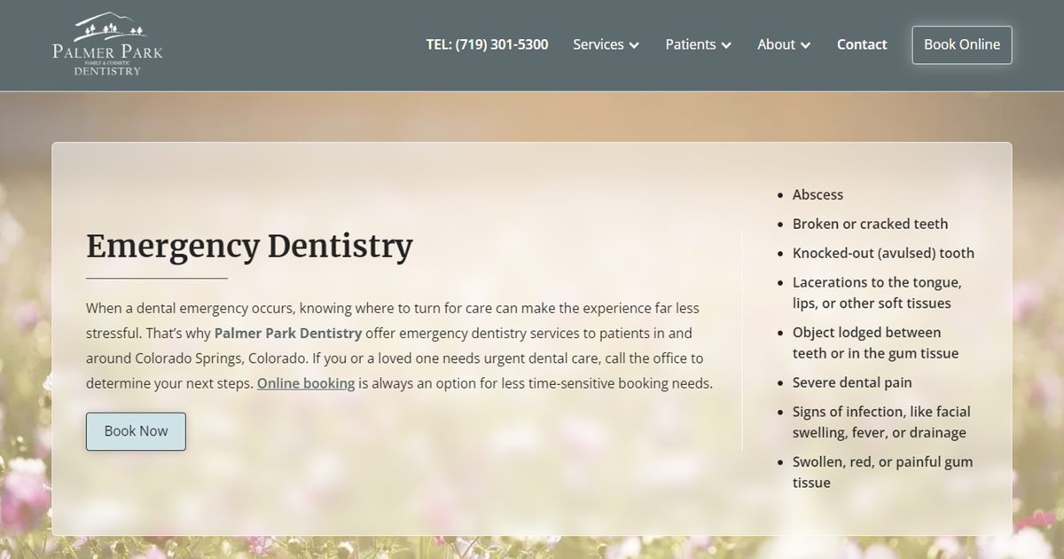 Emergency Dentistry in Colorado Springs Palmer Park Dentistry